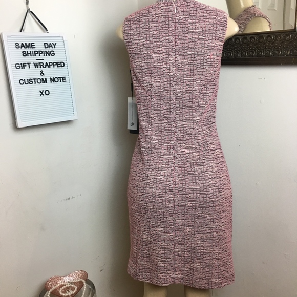 NWT! KARL LAGERFELD PARIS ROSE Tweed Sheath Dress - Picture 2 of 8